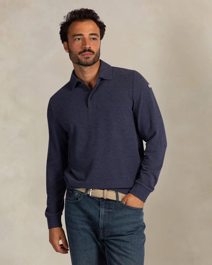 NZA Polo Rugby Manga Larga New Zealand Auckland Oxford Navy Melange