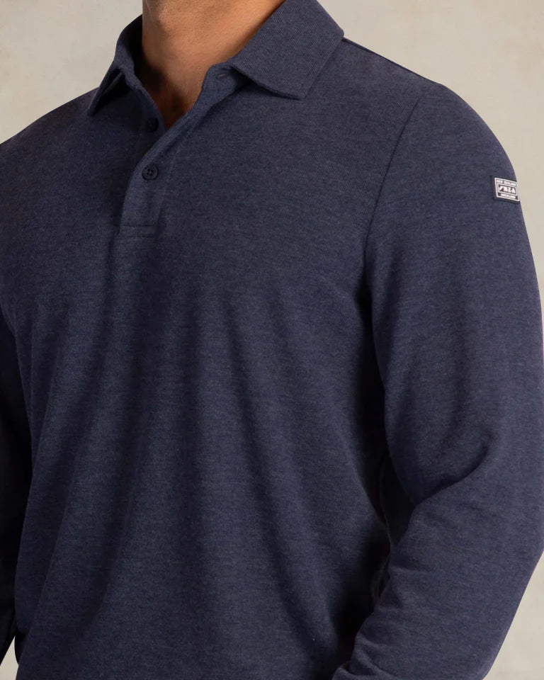 NZA Polo Rugby Manga Larga New Zealand Auckland Oxford Navy Melange