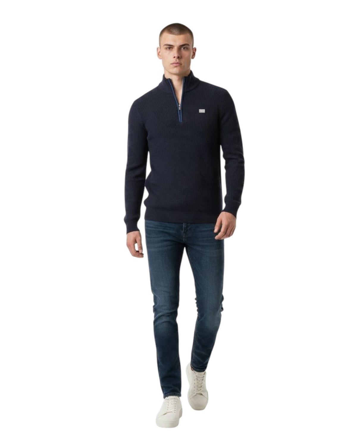 New Zealand Auckland Jersey con Media Cremallera Oxford Navy