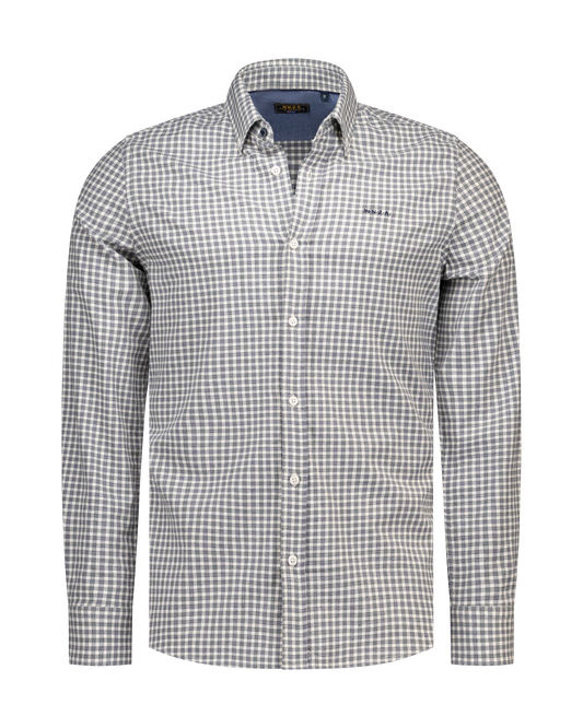 NZA Camisa New Zealand Auckland de Cuadros Stretch Oxford Navy