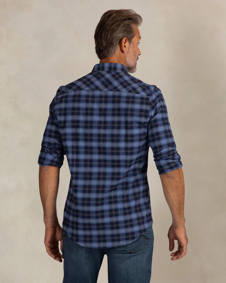 New Zealand Auckland Camisa de Franela de Cuadros Oxford Navy