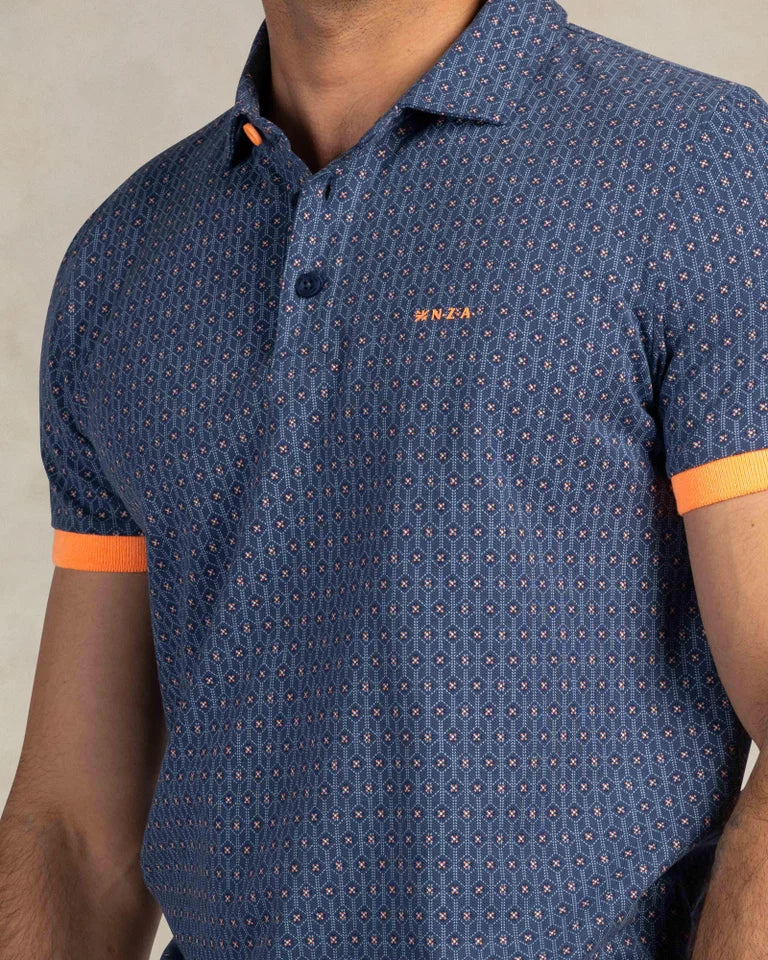 NZA Polo Manga Corta New Zealand Auckland Navy Sky