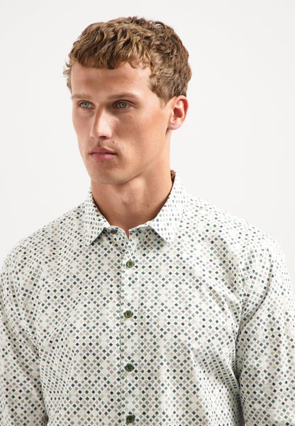 NXS Camisa Manga Larga Estampada No Excess Dark Green
