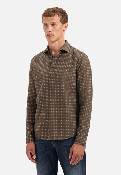 NXS Camisa Manga Larga Estampada No Excess Taupe