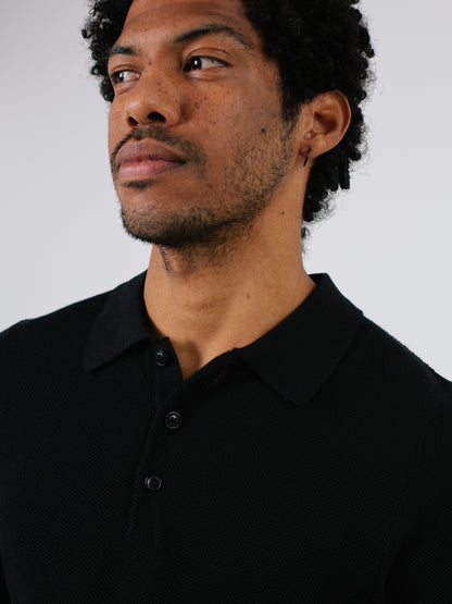 Indicode Jeans Polo Manga Corta de Punto Invorm Negro