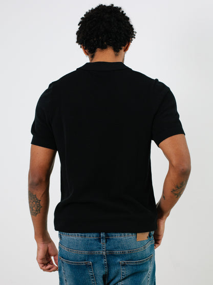 Indicode Jeans Polo Manga Corta de Punto Invorm Negro