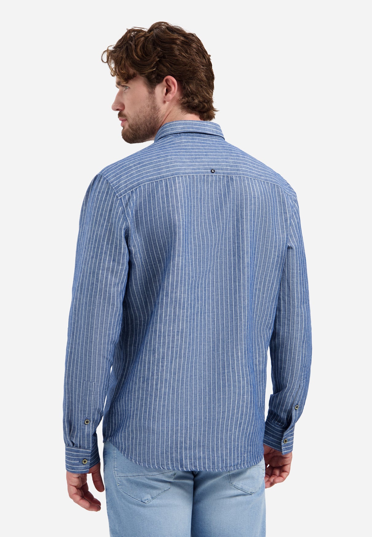 NXS Camisa Manga Larga de Lino No Excess Indigo Blue