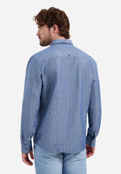 NXS Camisa Manga Larga de Lino No Excess Indigo Blue