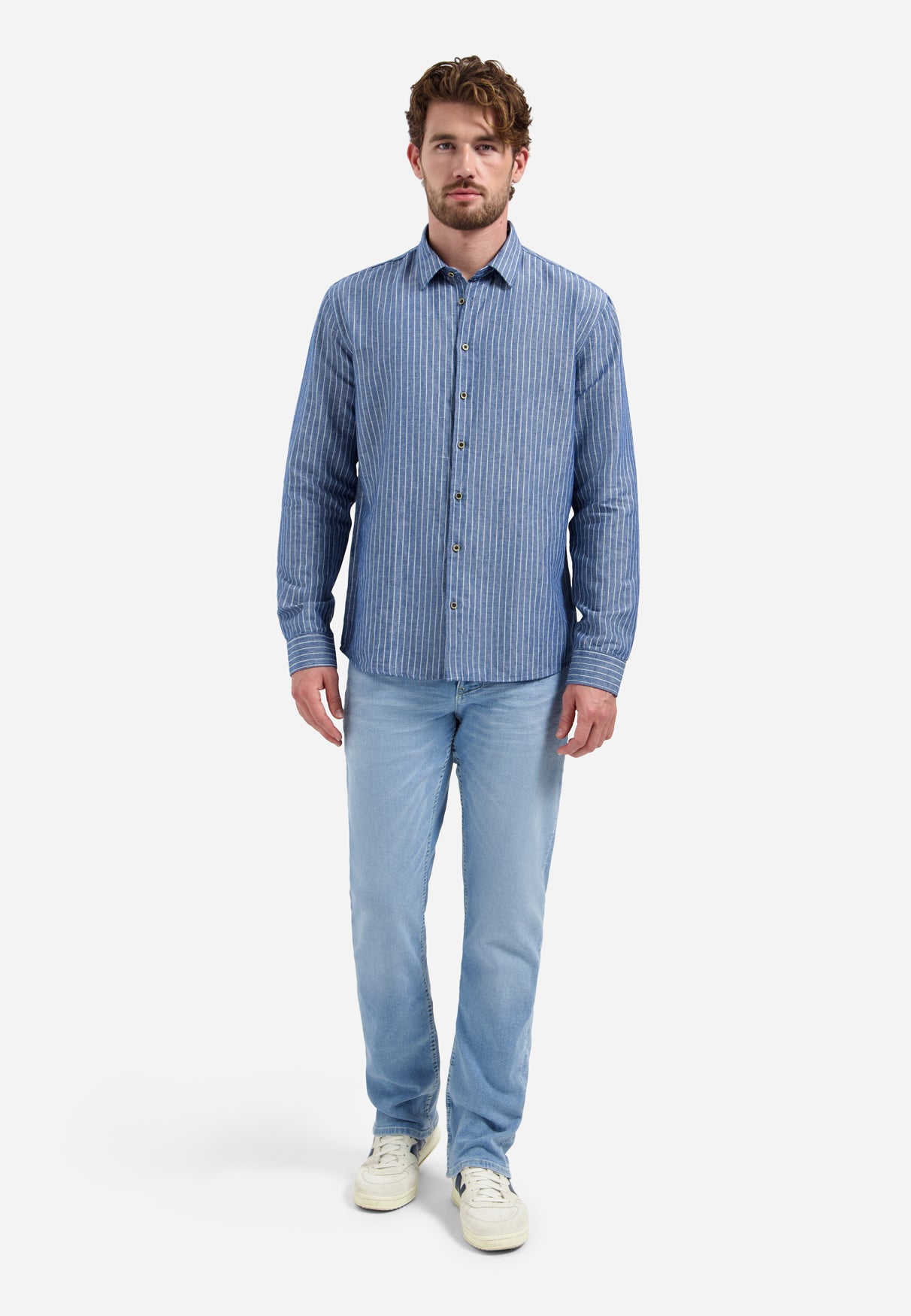 NXS Camisa Manga Larga de Lino No Excess Indigo Blue