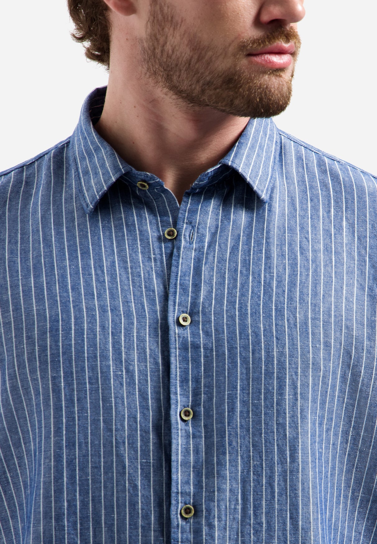 NXS Camisa Manga Larga de Lino No Excess Indigo Blue