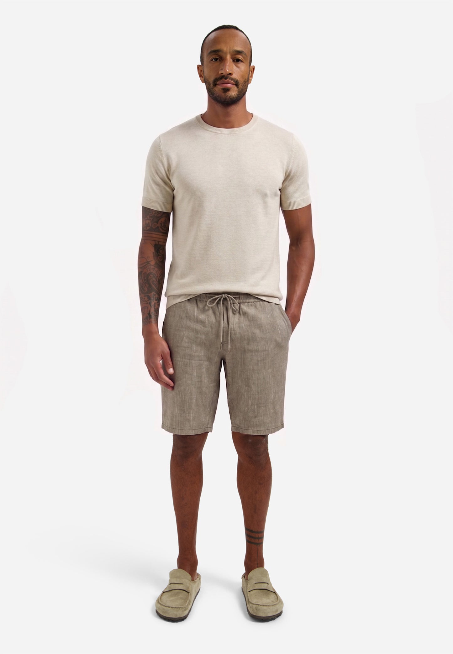 NXS Bermuda de Lino No Excess Taupe
