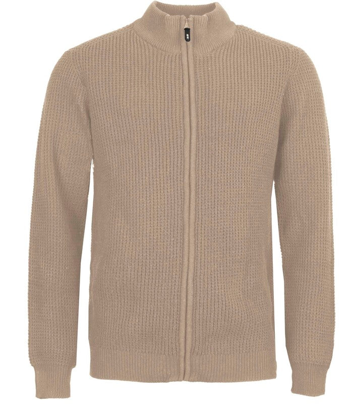 Indicode Jeans Cardigan Cuello Alto Inrevinato Irish Cream