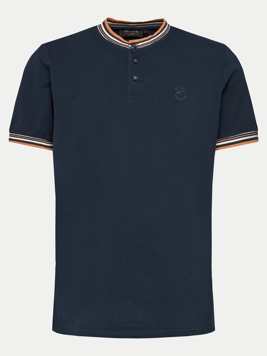 Polo Manga Corta  y Cuello Mao Indicode Jeans Inmichalis Navy