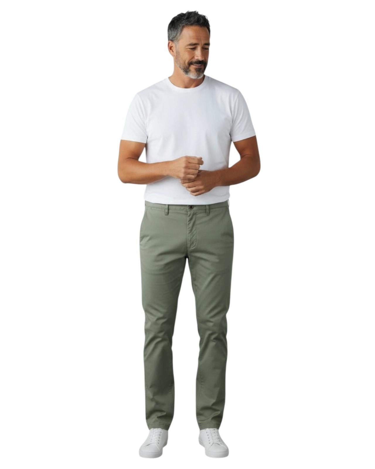 Indicode Jeans Pantalon Chino Elastico Inspring Sea Spray