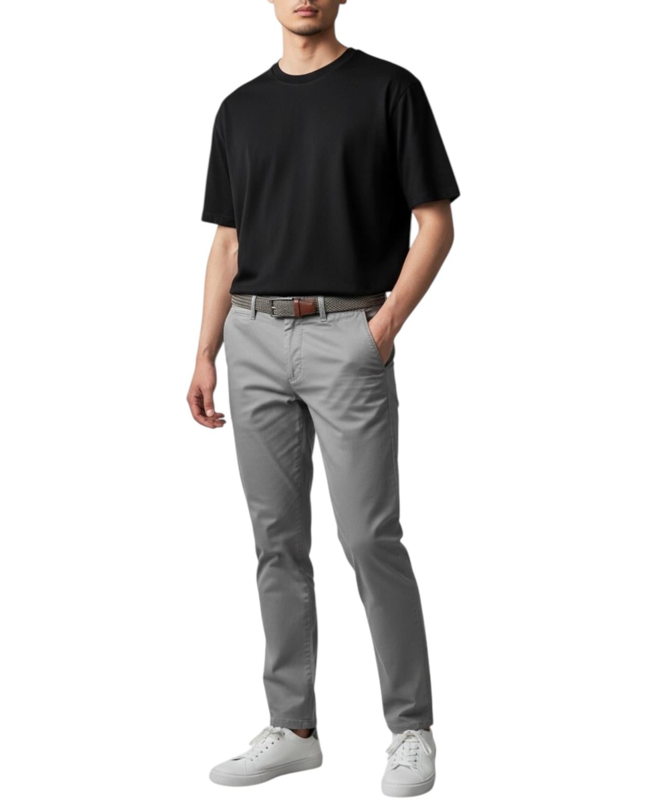 Indicode Jeans Pantalon Chino Elastico Inaustino Lt Grey