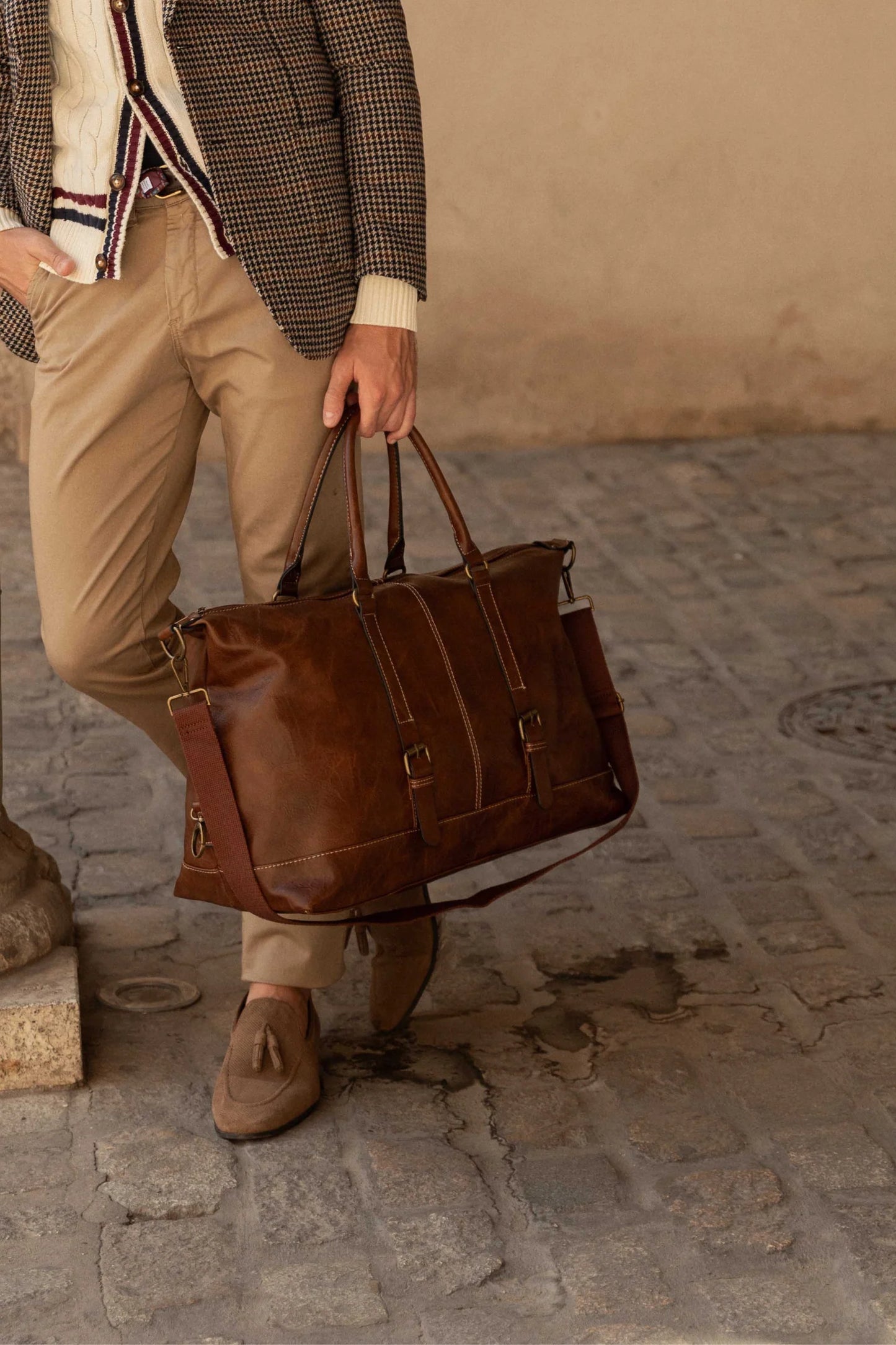 Bolsa de Viaje ALV Efecto Piel Marron