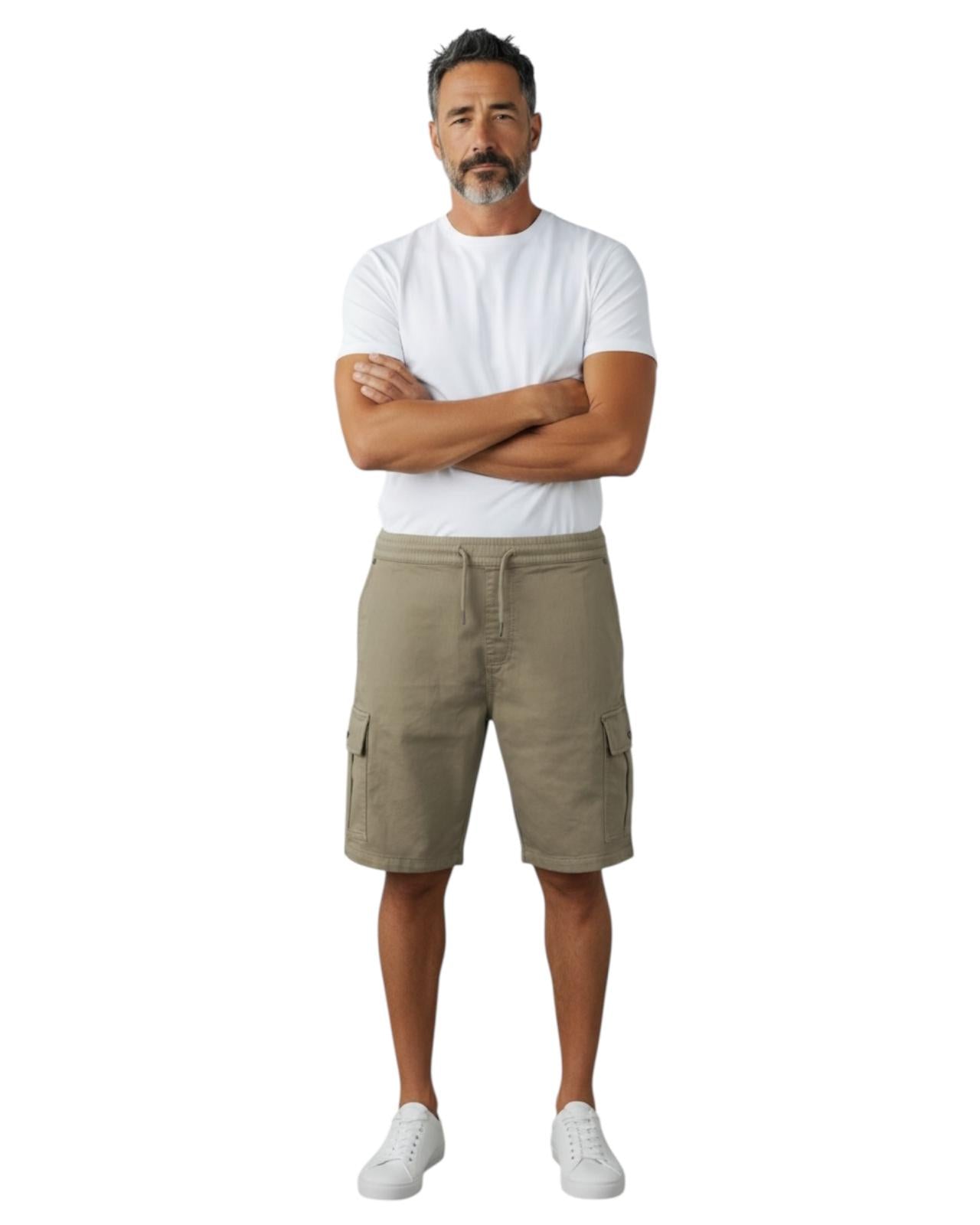 Indicode Jeans Bermuda Cargo Elastica Inbouillon Kelp