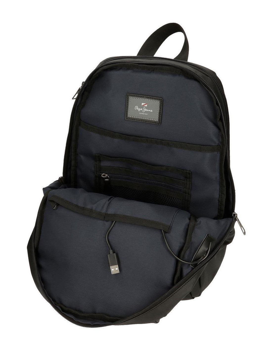 Mochila Porta Ordenador Pepe Jeans PJL Dortmund Negra