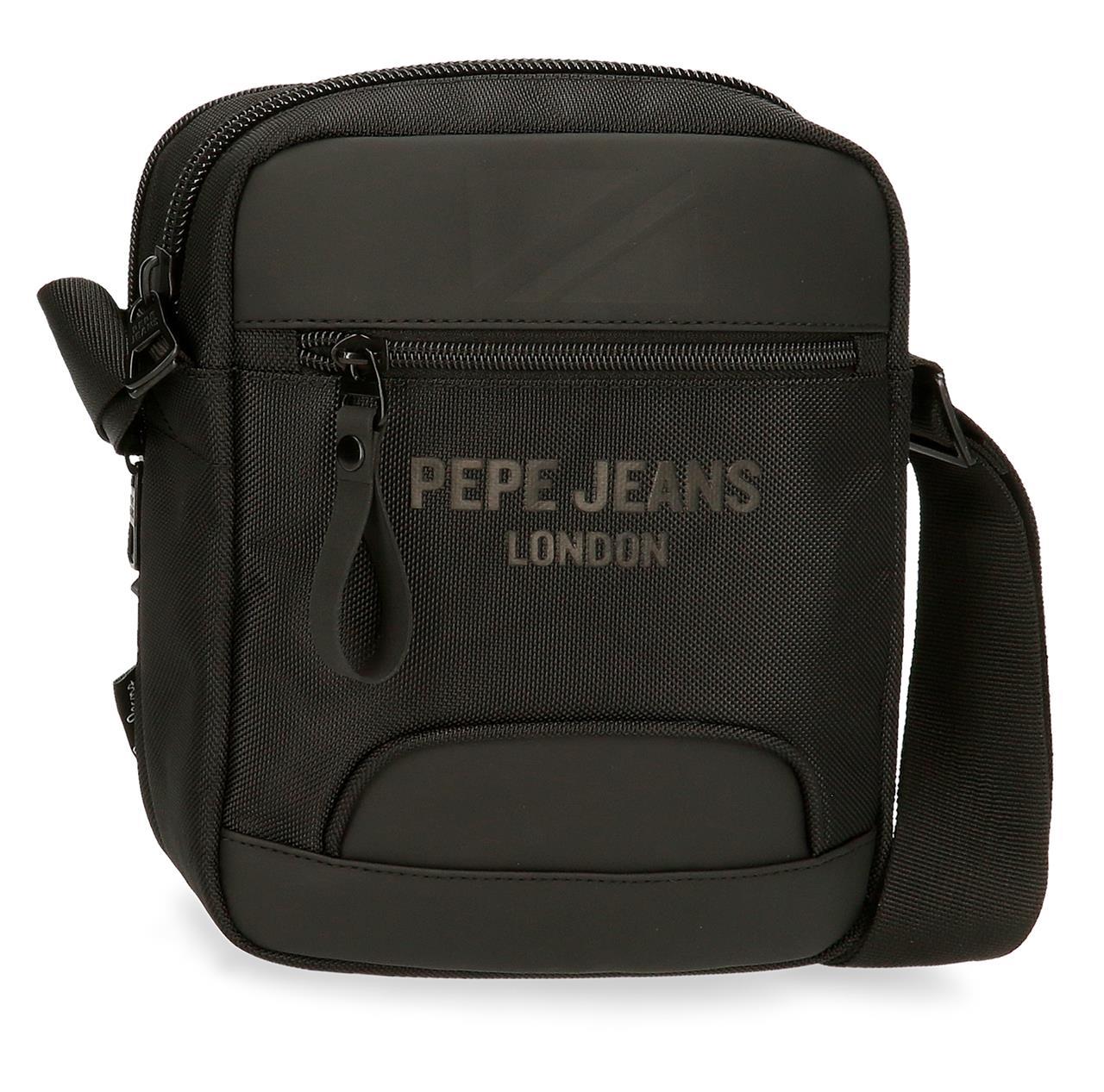 Bandolera Pepe Jeans Bromley Doble Bolsillo Negra