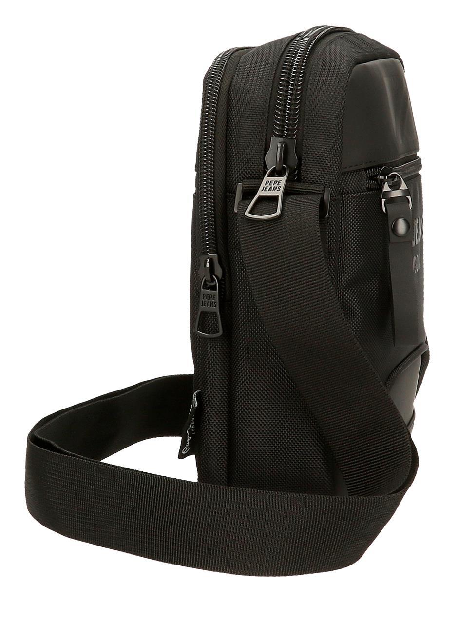 Bandolera Pepe Jeans Bromley Doble Bolsillo Negra