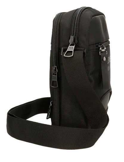 Bandolera Pepe Jeans Bromley Doble Bolsillo Negra