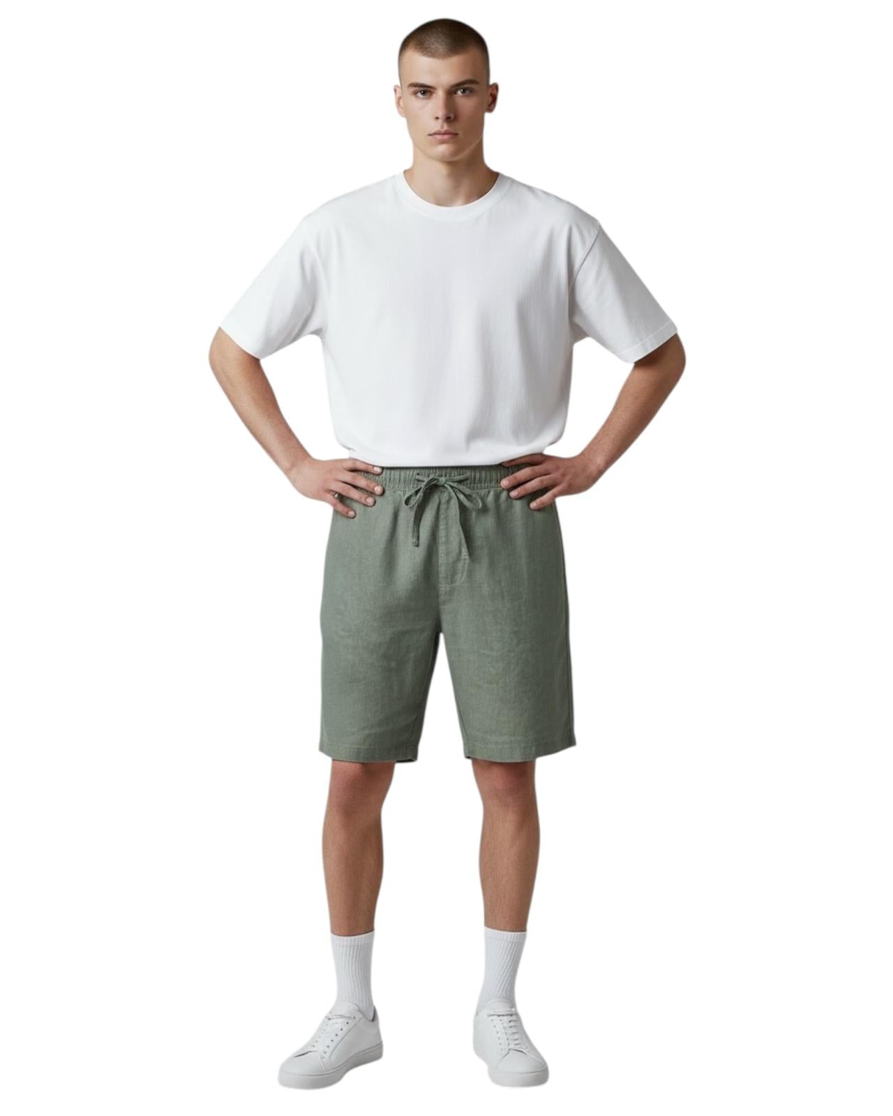 Indicode Jeans Bermuda de Lino Incordy Sea Spray