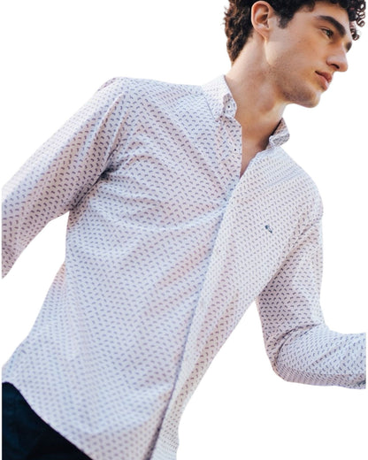 Dario Beltran Camisa Manga Larga Astuto Blanca