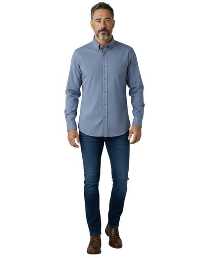 Dario Beltran Camisa Manga Larga Slim Regular Beber Azul