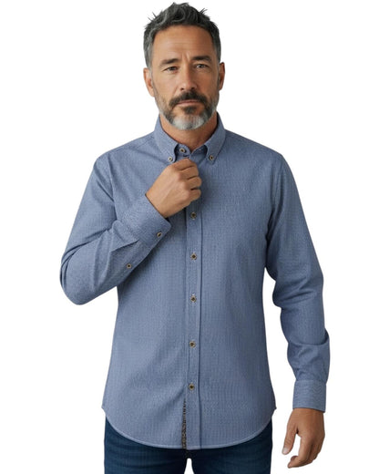 Dario Beltran Camisa Manga Larga Slim Regular Beber Azul