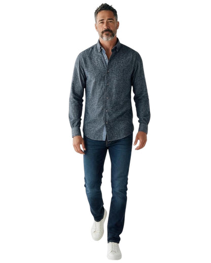Dario Beltran Camisa Sin Planchado Caer Fly Azul Noche