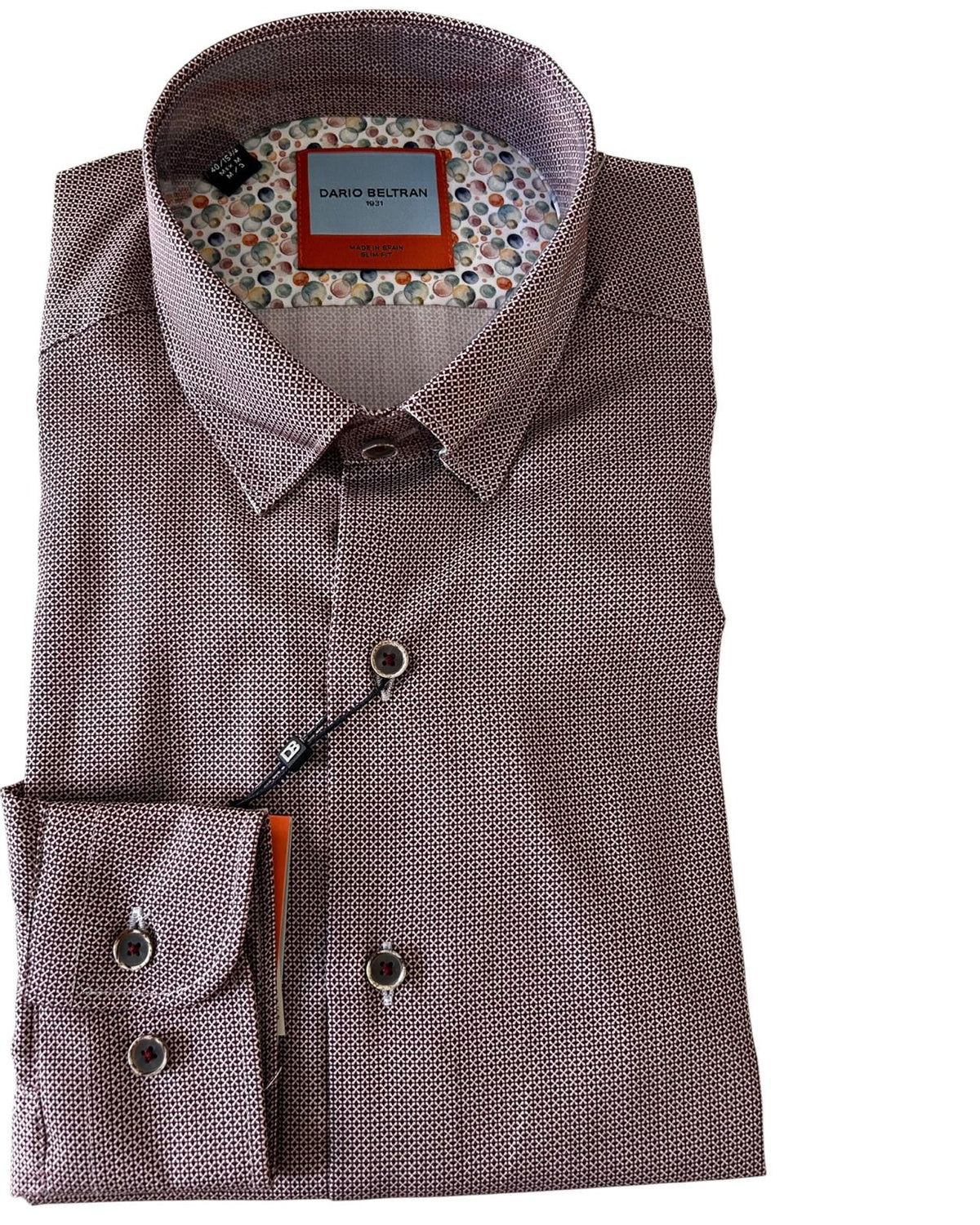 Dario Beltran Camisa Manga Larga Slim Fit Dulzor Malva