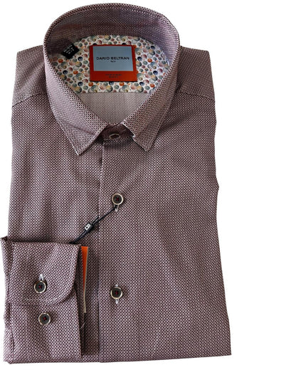 Dario Beltran Camisa Manga Larga Slim Fit Dulzor Malva