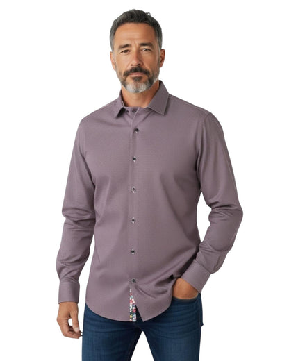 Dario Beltran Camisa Manga Larga Slim Fit Dulzor Malva