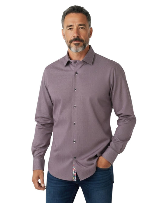 Dario Beltran Camisa Manga Larga Slim Fit Dulzor Malva