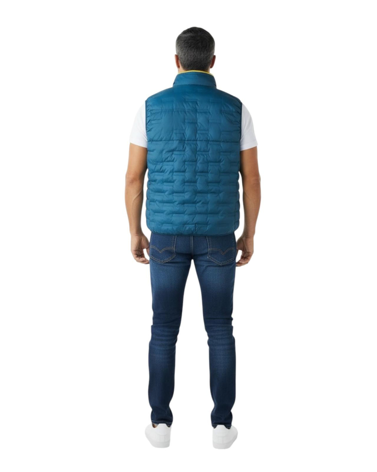 Dario Beltran Chaleco Acolchado Geométrico Azul Duck