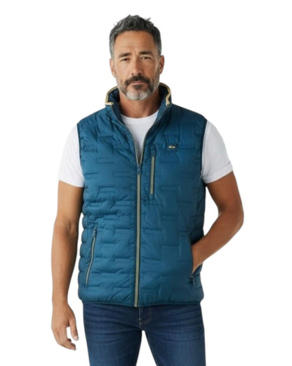 Dario Beltran Chaleco Acolchado Geométrico Azul Duck