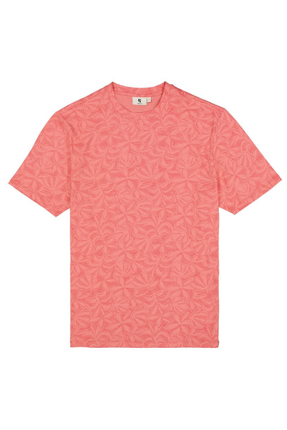 Garcia Jeans Camiseta Cuello Redondo Floral Deep Coral