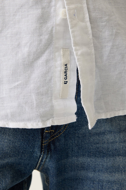 Garcia Jeans Camisa Manga Corta de Lino White