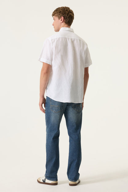 Garcia Jeans Camisa Manga Corta de Lino White