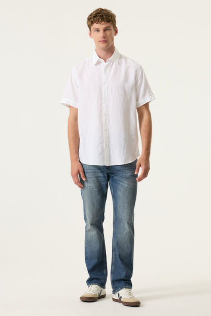 Garcia Jeans Camisa Manga Corta de Lino White