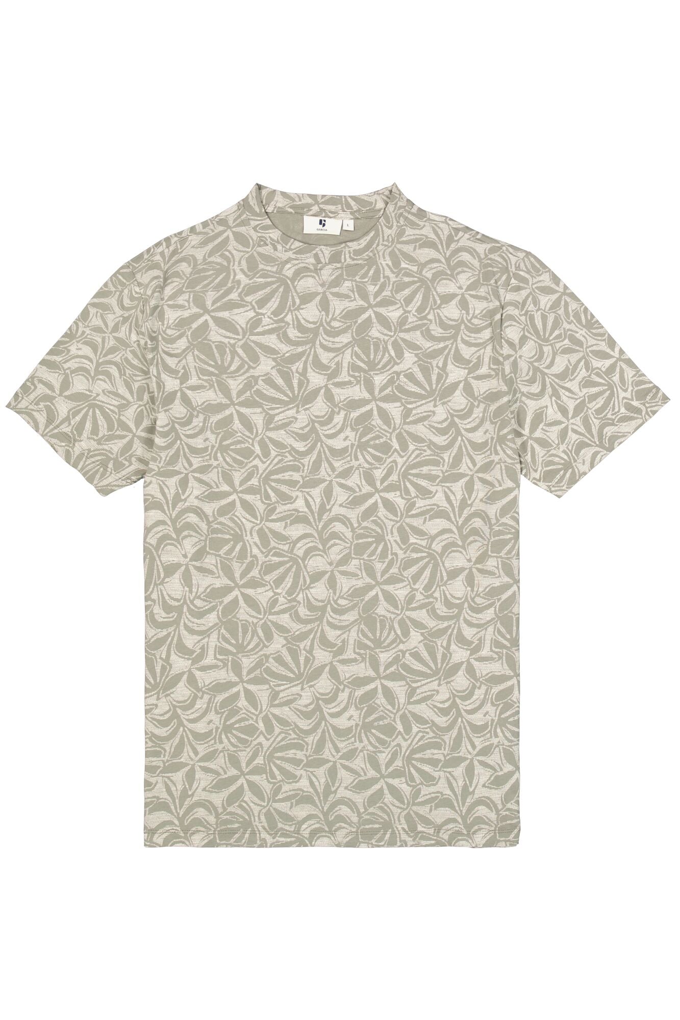 Garcia Jeans Camiseta Cuello Redondo Floral Shadow Sage