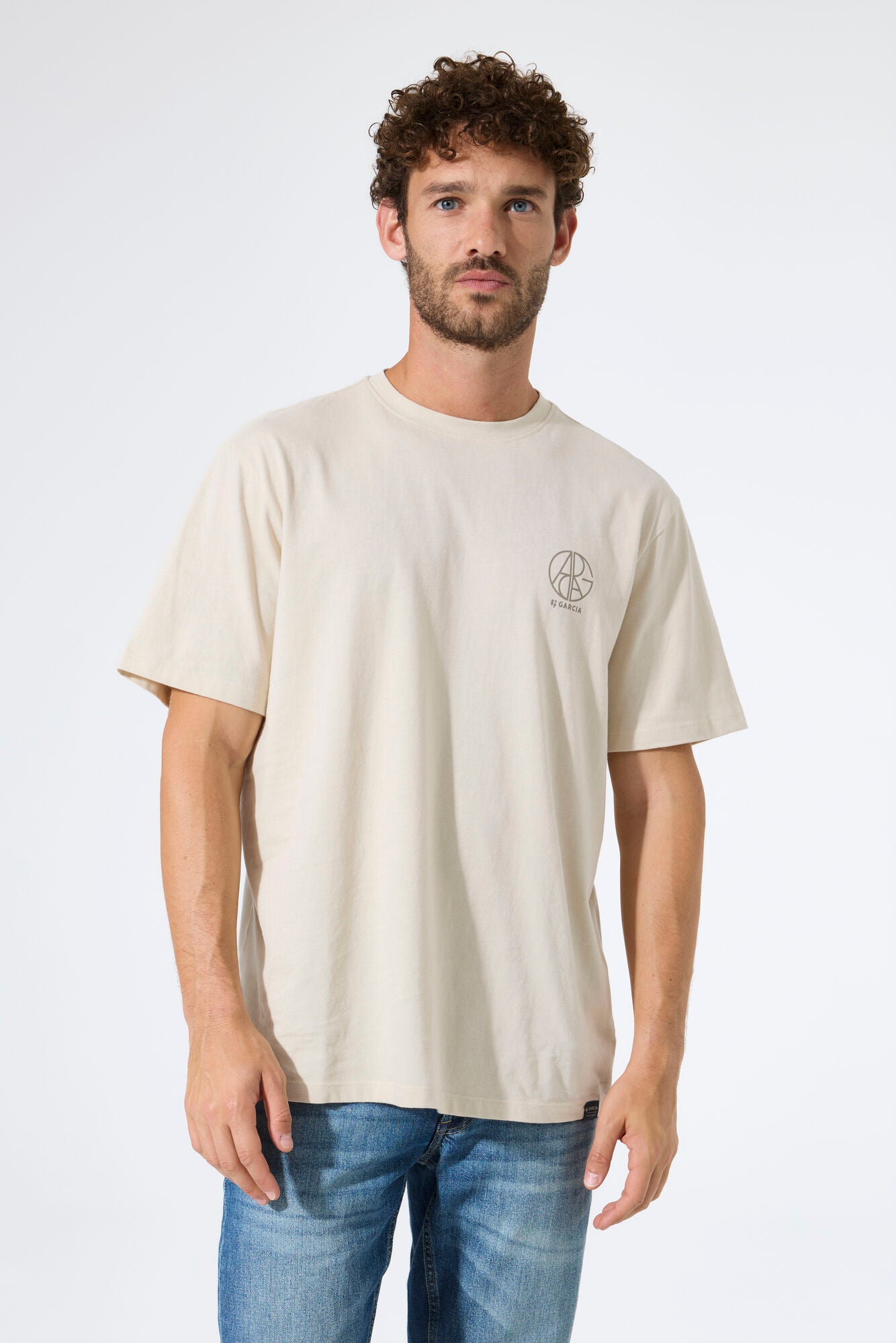 Garcia Jeans Camiseta Cuello Redondo Bone