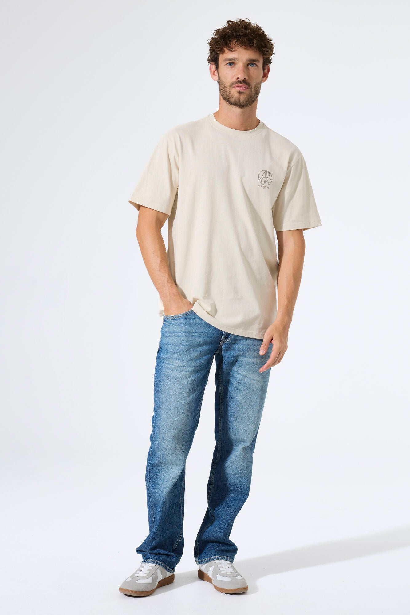 Garcia Jeans Camiseta Cuello Redondo Bone