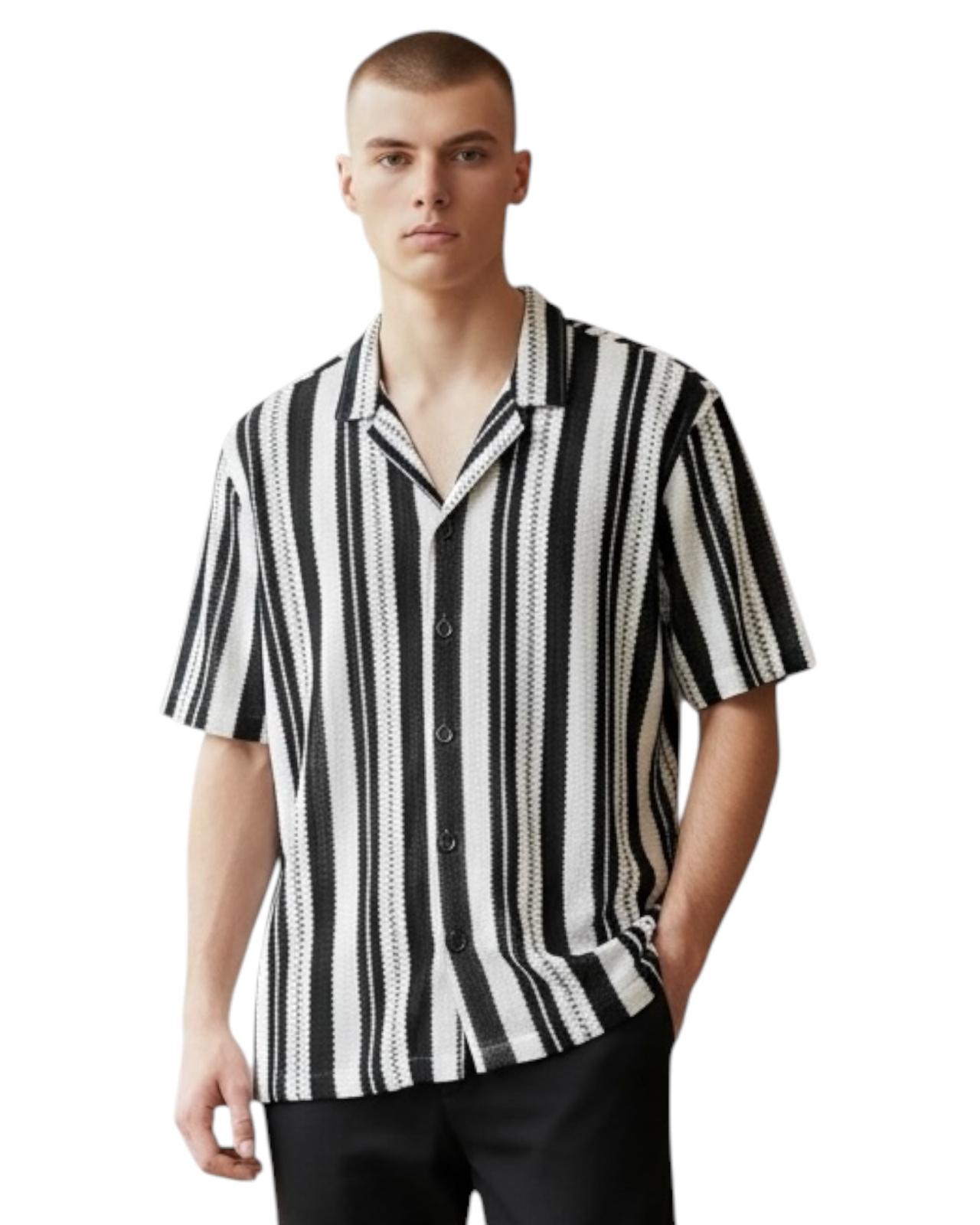 IMH Camisa Manga Corta Relaxed Fit InMyHood Strip