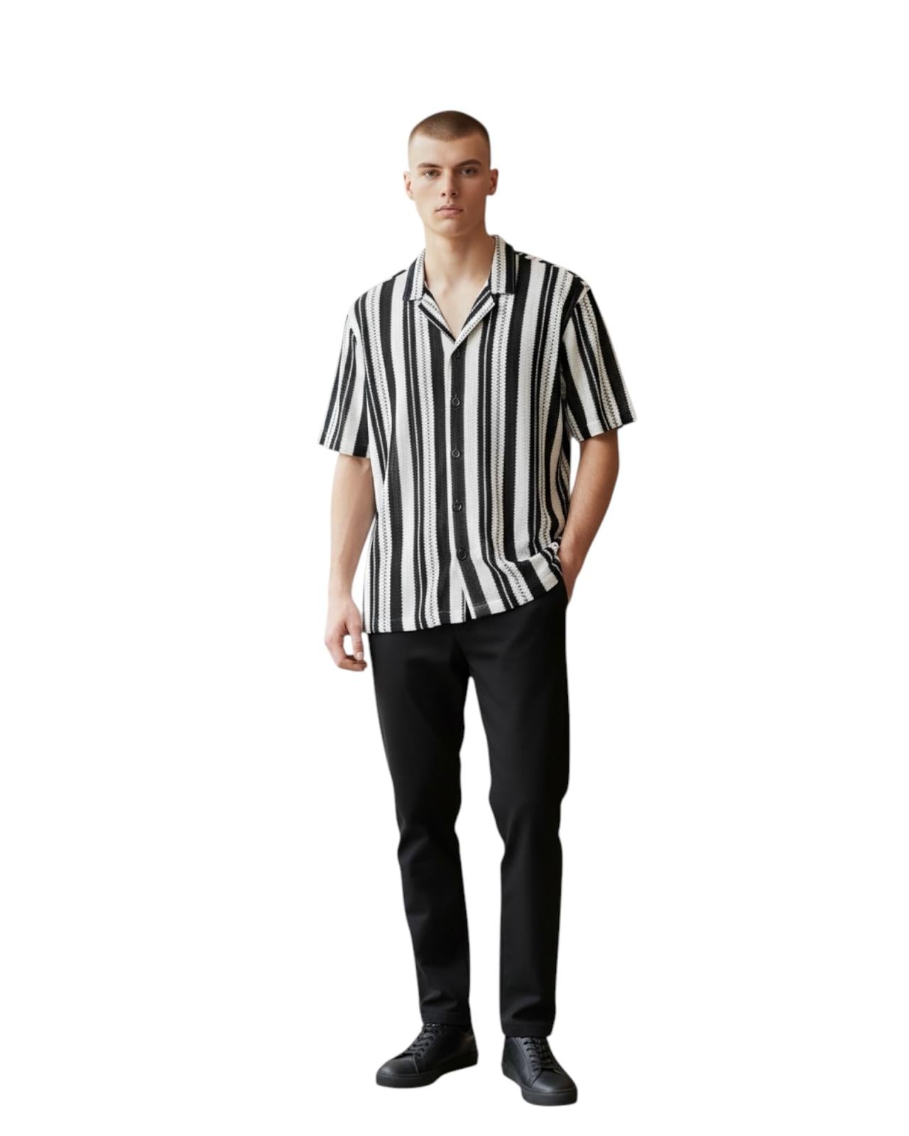 IMH Camisa Manga Corta Relaxed Fit InMyHood Strip