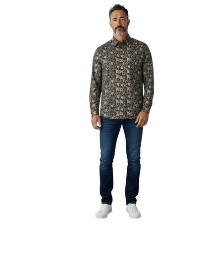 Indicode Jeans Camisa Manga Larga Regular Fit Inmordwyn Jet Black