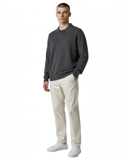 Indicode Jeans Polo Manga Larga Cuello Camisero Inrenric Dark Grey