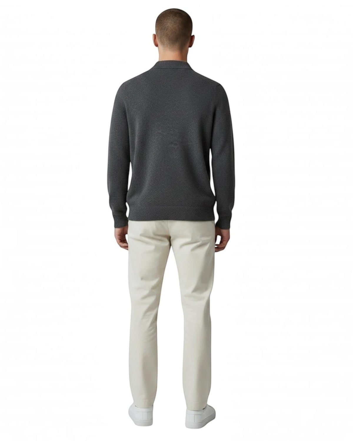 Indicode Jeans Polo Manga Larga Cuello Camisero Inrenric Dark Grey