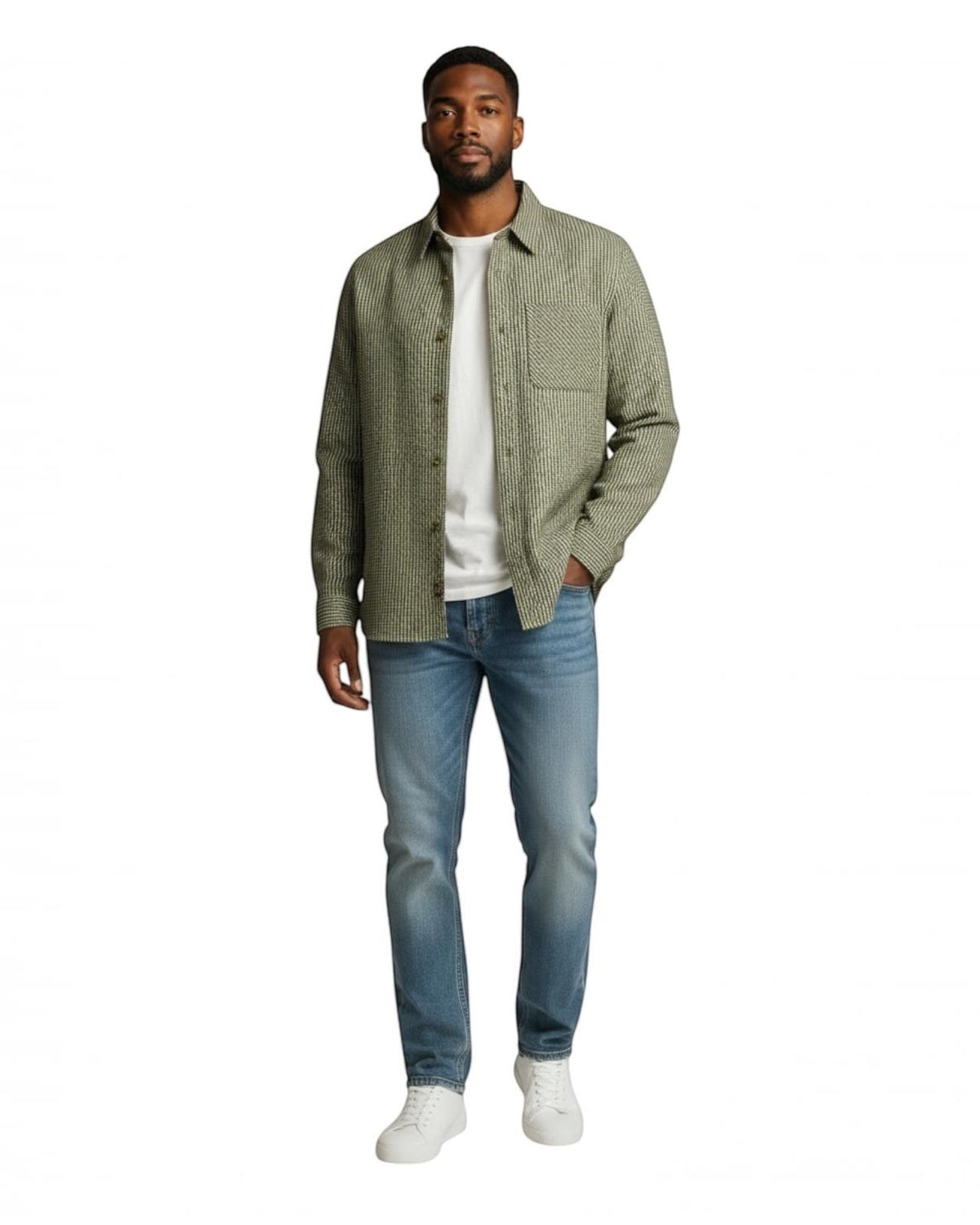 Indicode Jeans Camisa Manga Larga Regular Fit Invalven Olive