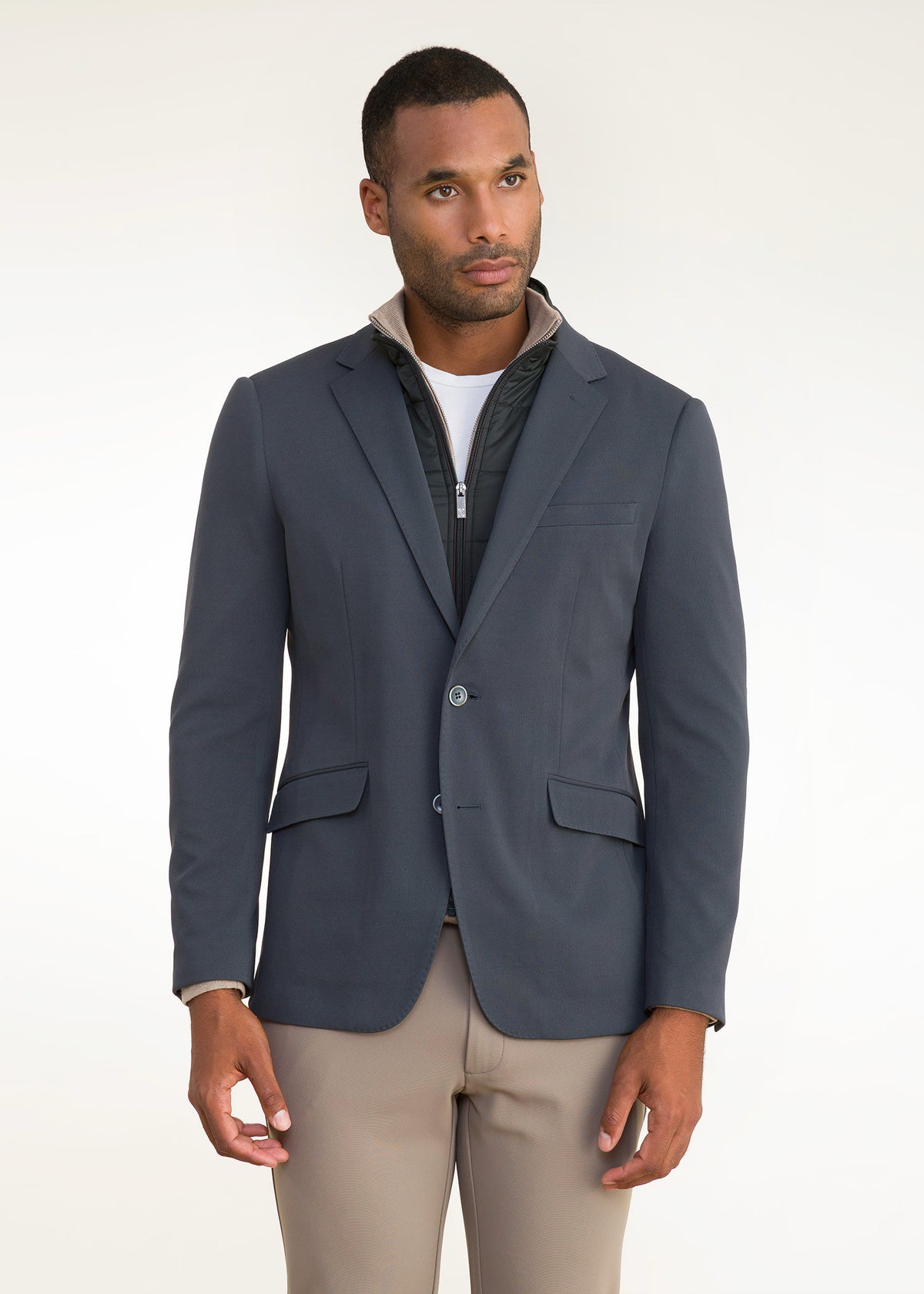 Lino Clemente Americana Letur Slim Fit Petróleo